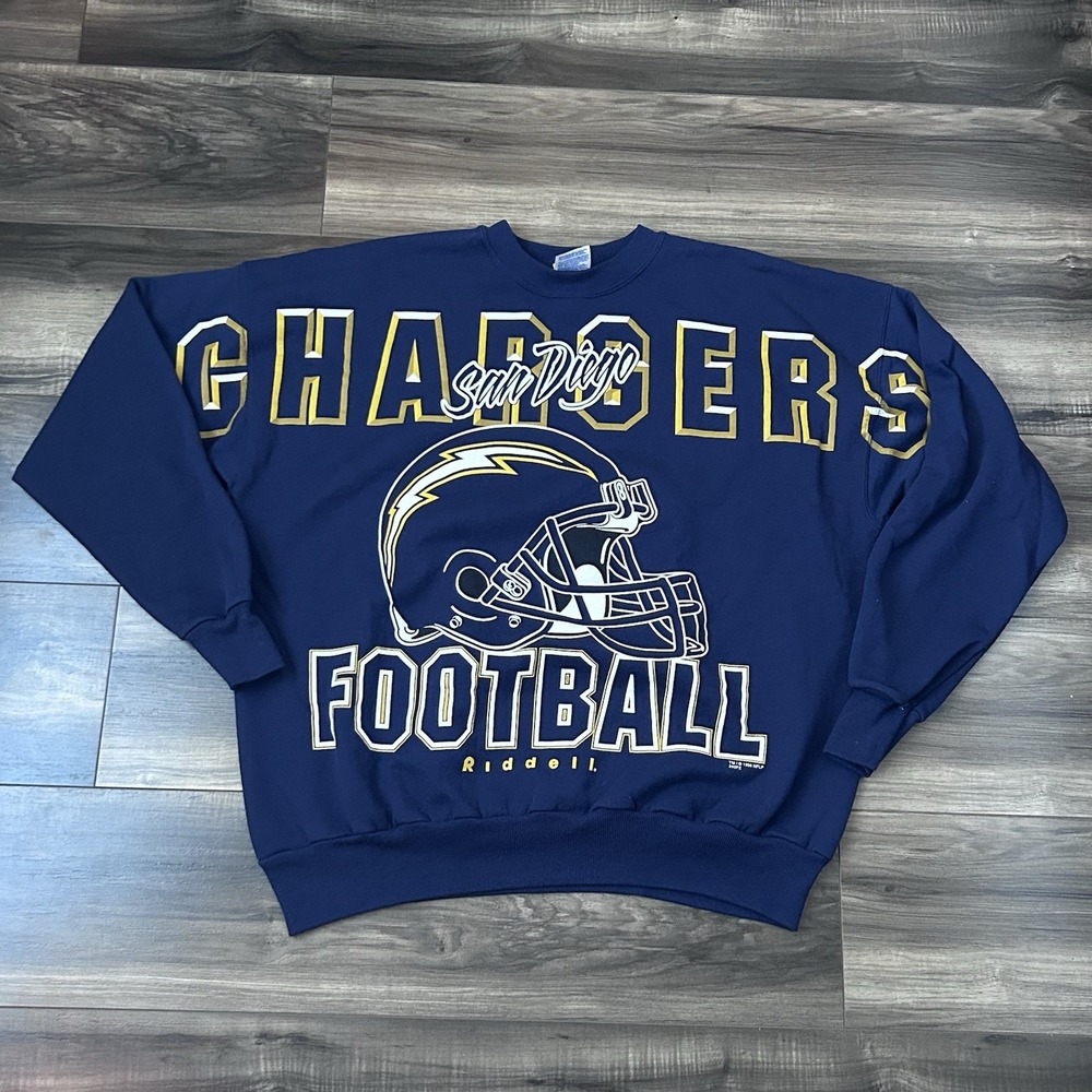 Vintage 1998 Riddell San Diego Chargers Spell-out Sweatshirt Adult Size XL Rare